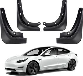 img 4 attached to 🚗 Tesla Model 3 Mud Flaps 2016-2022 | Splash Guards Fender | No Drill Hole | Gift Boxed Accessories (Set of 4)