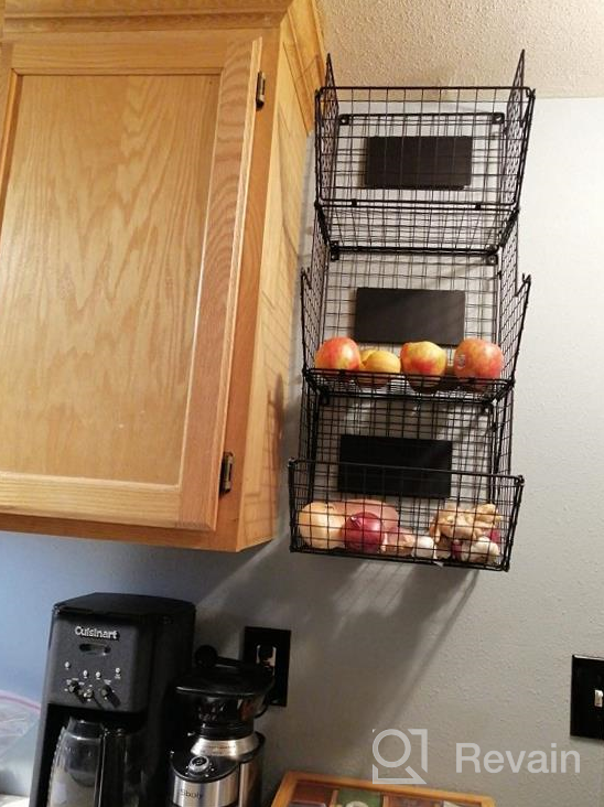 img 1 attached to Organize Your Kitchen With Granrosi Set Of 2 Large Bronze Wire Storage Baskets review by Rahman Lassiter