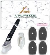 vrupinze dish wand: durable dish brush set with 4 replacement sponge heads - soap dispenser for kitchen cleaning logo