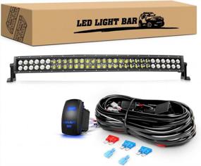 img 4 attached to 🚗 GOOACC 32Inch 180W Curved Off Road Light Bar: Trucks Flood Spot Combo Beam Driving Lamp Work Lights with Rocker Switch Wiring Harness Kit, 2 Years Warranty