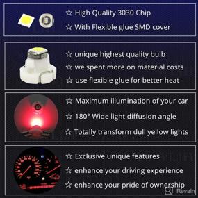 img 2 attached to 🚘 High-Quality WLJH 10x Red T3 Neo Wedge LED Car Instrument Cluster Bulbs - Ultimate Replacement for Dashboard Gauge, HVAC Controls, and Interior Lighting