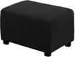 h.versailtex ottoman cover slipcover rectangle fit length 29"-34" footrest sofa slipcovers stool cover footstool protector covers feature stretch thick soft jacquard fabric removable washable - black logo