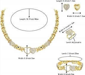 img 1 attached to Африканский комплект украшений для женщин, ожерелье из австрийского хрусталя, браслет, серьги, кольцо, выпускной вечер, массивные украшения BriLove.