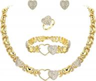 африканский комплект украшений для женщин, ожерелье из австрийского хрусталя, браслет, серьги, кольцо, выпускной вечер, массивные украшения brilove. логотип