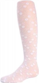 img 4 attached to Adorable Sheer Floral Lace Tights For Girls - MeMoi Sweet Blossoms Collection