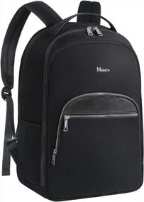 img 4 attached to Черный рюкзак для деловых поездок для мужчин, одобренная авиакомпанией сумка для ноутбука Mancro с 15,6-дюймовым отделением для компьютера, сумки для студентов колледжа для школы и путешествий, идеальный подарок для мужчин