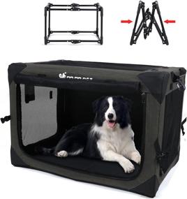 img 4 attached to 🐶 GJEASE Collapsible Soft Dog Crate: Portable Folding with Strong Steel Frame - 20"/26"/32" Sizes for Indoor/Outdoor/Camping/Traveling