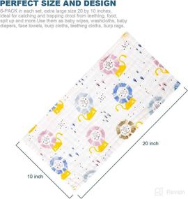 img 2 attached to Organic Cotton 6-Layer Burp Cloths - 5 Pack of Super Absorbent Baby Burping Cloths - Unisex, 20 by 10 Inches - Burp Rags Set
