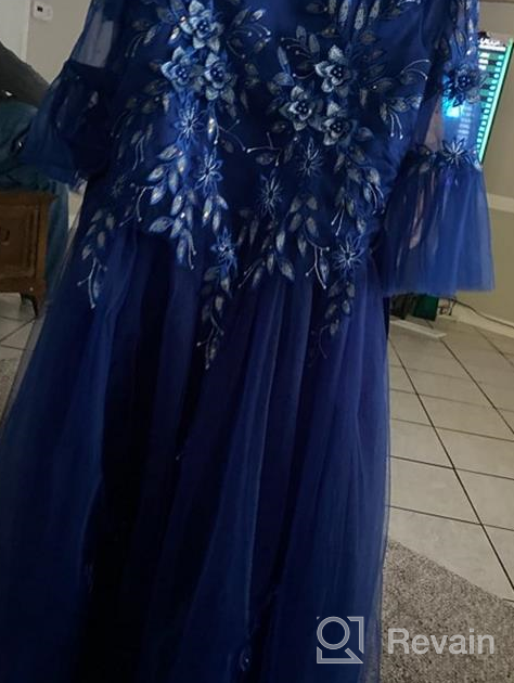 img 1 attached to Enchanting Princess Embroidered Masquerade Birthday 👸 Floral Blue Girls' Clothing: Royalty-Inspired Style and Elegance review by Natalie Adams