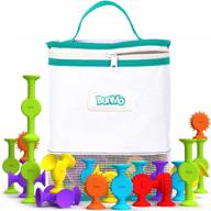44 piece bunmo textured suction bath toy set to enhance fine motor skills, sensory stimulation and creativity - no mold buildup, perfect easter gift for toddlers logo