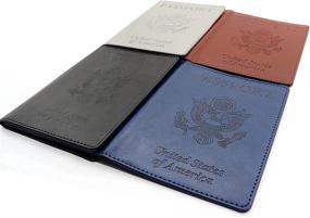 img 2 attached to Vaccination Holder Passport Blocking Leather Travel Accessories - Passport Covers