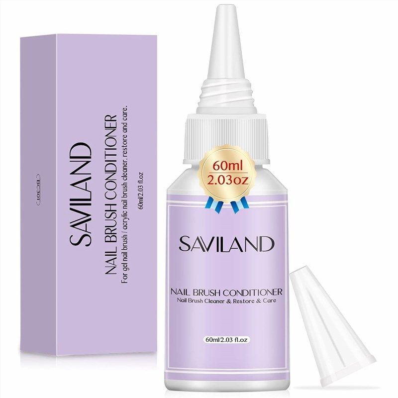 Saviland 4PCS Acrylic Nail Brush Set - Size 6/8/12/14 Glows in The Dark  Acrylic Brushes for Nails, Professional Acrylic Nail Brushes for Acrylic