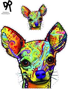 img 2 attached to 🐶 Dean Russo Chihuahua Car Stickers 2 Pack - Premium Vinyl Decals for Windows, Bumpers, Laptops, Crafts - Outdoor Rated