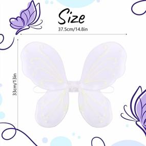 img 3 attached to Светящиеся в темноте Colle Fairy Wings для девочек-идеальные крылья бабочки, нарядный костюм, подарок на вечеринку для детей