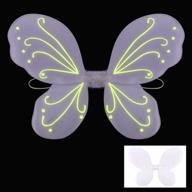 glow-in-the-dark colle fairy wings for girls - perfect butterfly wings dress up costume party favor for kids logo