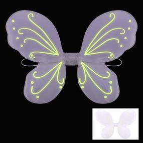 img 4 attached to Glow-In-The-Dark Colle Fairy Wings For Girls - Perfect Butterfly Wings Dress Up Costume Party Favor For Kids