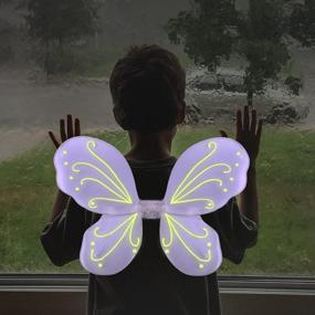 img 2 attached to Светящиеся в темноте Colle Fairy Wings для девочек-идеальные крылья бабочки, нарядный костюм, подарок на вечеринку для детей