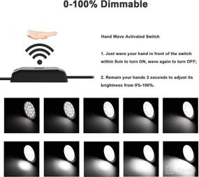 img 3 attached to 🔆 Moobibear LED Cabinet Puck Lights: Dimmable 2W 600lm Hand Wave Activated Under Cabinet Lighting Kit - 5000K Daylight White Closet Light - 3 Pack Under Counter Lights for Kitchen