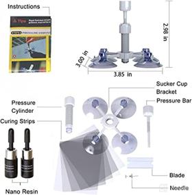 img 2 attached to 🔧 UNIIOON Windshield Glass Crack Repair Kit | Fix Chips, Cracks, Bulls-Eye, Star-Shaped & Half-Moon Cracks | Glass Repair Fluid - Includes 2 Bottles