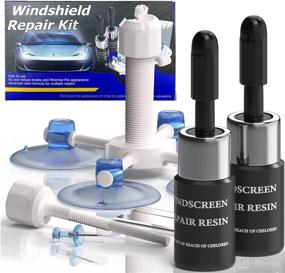 img 4 attached to 🔧 UNIIOON Windshield Glass Crack Repair Kit | Fix Chips, Cracks, Bulls-Eye, Star-Shaped & Half-Moon Cracks | Glass Repair Fluid - Includes 2 Bottles