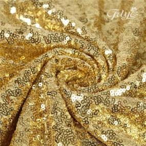 img 2 attached to Trlyc 48Inch By 15FT Wedding Sequin Aisle Runner Marriage Ceremony Bridal Carpet Wedding Aisle Runner Outdoor Wedding Aisle Runner-Gold
