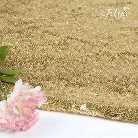 img 3 attached to Trlyc 48Inch By 15FT Wedding Sequin Aisle Runner Marriage Ceremony Bridal Carpet Wedding Aisle Runner Outdoor Wedding Aisle Runner-Gold