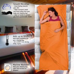 img 1 attached to Ultralight Polyester Or Microfiber Cotton Feel Sleeping Bag Liner - The Friendly Swede Travel Sheet, Hotel Sleep Sack, Camping Sheets For Adults With Stuff Sack And Pocket-Size Design