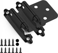 12 pairs (24 units) of self-closing black cabinet hinges with 1/2 inch overlay - premium face mount cupboard hardware for kitchen cabinet doors by homdiy logo