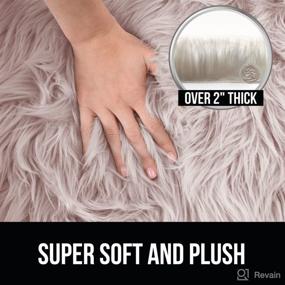 img 2 attached to Top-rated Gorilla Grip Fluffy Faux Fur Area Rug - Soft Furry Rugs for Bedroom and Living Room - 4x6, Machine Washable, Dusty Rose