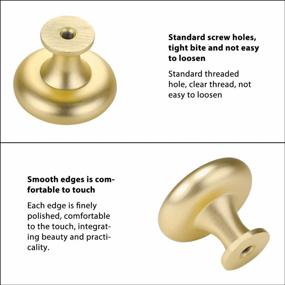 img 2 attached to 5Pack Modern Metal Cabinet Knobs - HDLS5551GD Brushed Brass Drawer Knobs For Dresser Drawers, Kitchen Cabinets & Cupboard Doors