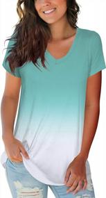 img 4 attached to Trendy Tie-Dye: Get Your Hands On Liher Women'S V-Neck Short Sleeve Summer Tops!