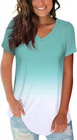 img 3 attached to Trendy Tie-Dye: Get Your Hands On Liher Women'S V-Neck Short Sleeve Summer Tops!