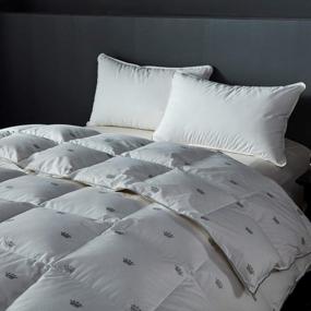 img 2 attached to All-Season King Size Goose Down Comforter Quilts With 100% Cotton Shell, Crown Design, 8 Tabs, And Down-Proof Material: Perfect Duvet Insert By SHEONE