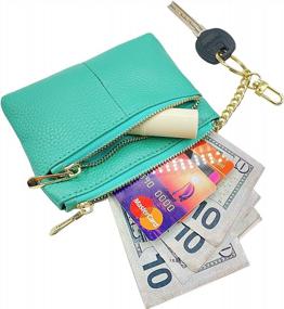 img 3 attached to Women'S RFID Coin Purse Change Wallet Leather Card Holder Keychain Small