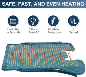 img 2 attached to DAILYLIFE Electric Heating Pad: UL Certified Overheating Protection, 6 Heat Settings For Neck And Shoulder Pain Relief, 26"X35" Wrap, Auto-Off And Machine Washable In Blue