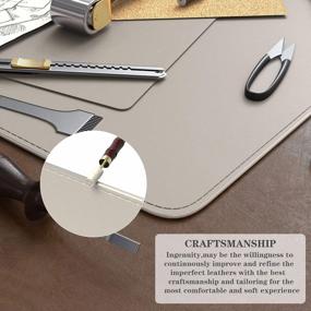 img 2 attached to 🖥️ YSAGi Eco Cork Leather Desk Pad: Ultra Thin, Waterproof & Large PU Leather Mouse Pad for Office/Home (23.6" x 13.7", Cork+Grey)