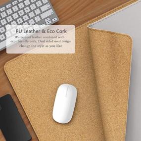 img 3 attached to 🖥️ YSAGi Eco Cork Leather Desk Pad: Ultra Thin, Waterproof & Large PU Leather Mouse Pad for Office/Home (23.6" x 13.7", Cork+Grey)