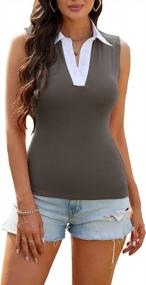 img 4 attached to Women'S Polo Shirt Fall Clothes Lapel Collar V Neck Long/Short Sleeve WOSALBA