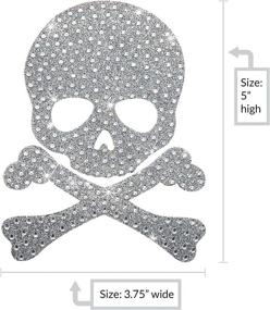 img 2 attached to 💀 Rhinestone Skull Decal Stickers - Waterproof Bling Decor for Motorcycle Helmet, Car Window, Wall - Women's Girly Accessory Gift