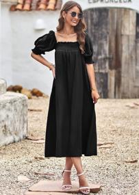 img 1 attached to KIRUNDO 2023 Women'S Summer Puff Sleeve Square Neck Loose Maxi Dress | Maternity, Babydoll & Casual Long Dresses With Pocket