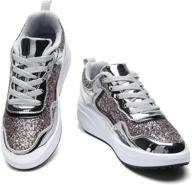 kkdom lightweight platform athletic sneakers women's shoes via athletic logo