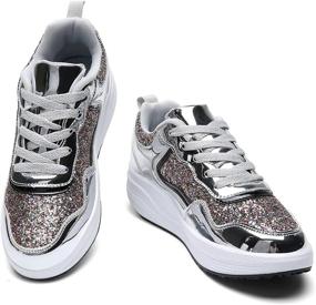 img 4 attached to Kkdom Lightweight Platform Athletic Sneakers Women's Shoes via Athletic