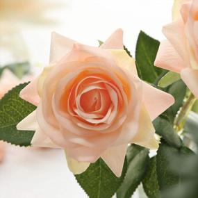 img 1 attached to Realistic And Elegant DIY Wedding Flowers: Get 12Pcs Of DIGIROOT Artificial Silk Rose Flowers In Champagne Color For Home And Party Decorations