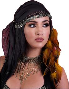 img 1 attached to Gypsy Head Scarf Coins Black Women's Accessories : Scarves & Wraps