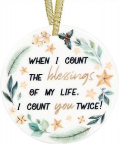 img 3 attached to Festive FAVIA Ceramic Ornament: The Perfect Christmas Tree Decoration & Heartfelt Gift for Counting Life's Blessings, Doubling Your Joy!