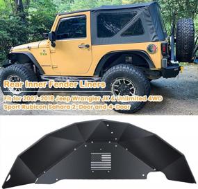 img 3 attached to Protect Your Jeep In Style: Sunluway Rear Inner Fender Liners With US Flag Logo For Wrangler JK JKU 4WD- Lightweight Aluminum Design With Splash Guard- Available Now!