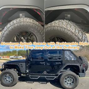 img 1 attached to Protect Your Jeep In Style: Sunluway Rear Inner Fender Liners With US Flag Logo For Wrangler JK JKU 4WD- Lightweight Aluminum Design With Splash Guard- Available Now!