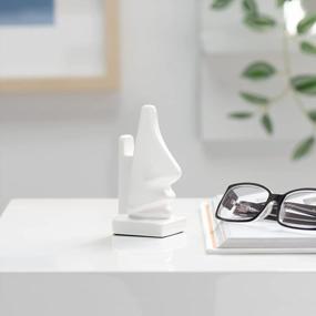 img 1 attached to Stay Organized And Stylish: Torre & Tagus 900843 White Leon Nose Eyeglass Holder