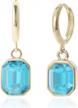 hokemp crystal leverback hoop earrings - fashionable 14k gold plated dangle earrings for women, hypoallergenic jewelry logo