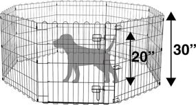 img 1 attached to Amazon Basics 60x60x30 Inches Black Metal Foldable Exercise Pet Play Pen for Dogs with Single Door